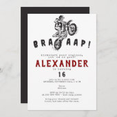 Any Age Motocrossダートバイクスーパークロス誕生日 招待状 (正面/裏面)