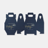 ANY AGE NAVYシンプル金ゴールドタイポグラフィ誕生日 フェイバーボックス (折り畳みなし)