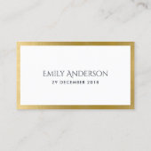 ANY AGE NAVYシンプル金ゴールド誕生日座席表 名刺 (裏面)