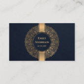 ANY AGE NAVY金ゴールド華美マンダラ50誕生日 プレイスカード (裏面)