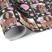 Any Age Photo Collage誕生日バルーンピンク21st ラッピングペーパー (ロールコーナー)