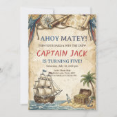 ANY AGE - Pirate Birthday Party Invitation 招待状 (正面)