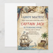 ANY AGE - Pirate Birthday Party Invitation 招待状 (正面/裏面)