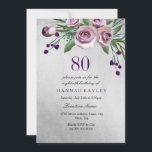 Any Age Purple Silverバラ80th誕生日招待状 招待状<br><div class="desc">Any Age Purple Silverバラ80th誕生日招待状マッチングコレクションin Niche and Nest store.デザイン提供: https://www.etsy.com/shop/SmallHouseBigPony</div>