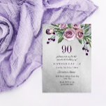 Any Age Purple Silverバラ90th誕生日招待状 招待状<br><div class="desc">Any Age Purple Silverバラ90th誕生日招待状マッチングコレクションin Niche and Nest store.デザイン提供： https://www.etsy.com/shop/SmallHouseBigPony</div>