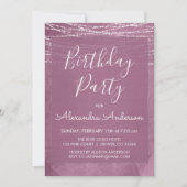Any Age Purple String Lights誕生日パーティー 招待状 (正面)