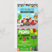 Any Age Race Car Themed Birthdayパーティー 招待状 (正面)