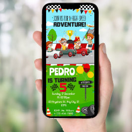 Any Age Race Car Themed Birthdayパーティー 招待状