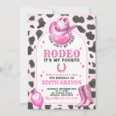 ANY AGE RODEO女性のカーボーイピンク誕生日招待状 招待状 (正面)