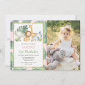 ANY AGE - Safari Animals Jungle写真誕生日 招待状 (正面)