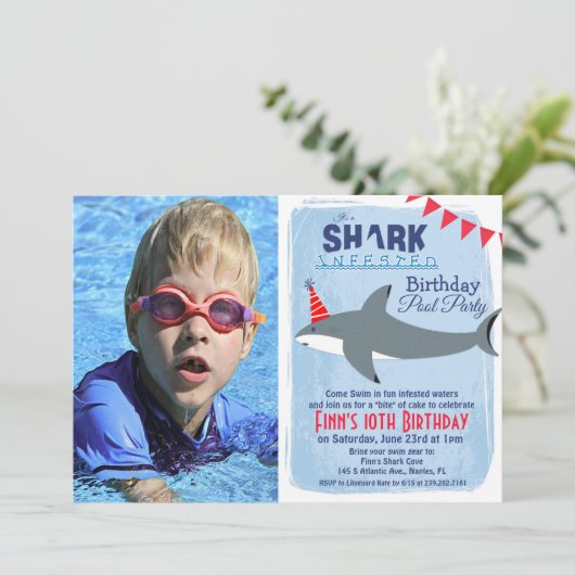 ANY AGE - Shark Poolパーティー写真招待状 招待状 (スタンド正面)