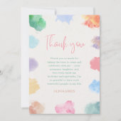 Any age sip and paint birthday  サンキューカード (正面)