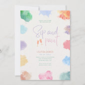 Any age sip and paint birthday  招待状 (正面)