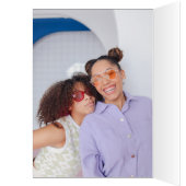 Any Age Snowy Blue 7フォトコラージュ誕生日カード (内側 (左))