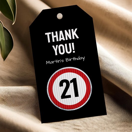 ANY AGE speed limit road sign birthday party ギフトタグ