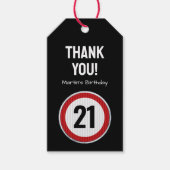 ANY AGE speed limit road sign birthday party ギフトタグ (正面)