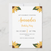 Any Age Sunflower誕生日 招待状 (正面)