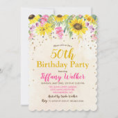 ANY AGE - Sunflower Birthday Party招待 招待状 (正面)