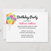 Any Age Supplize Birthday Party Balloons紙吹雪 招待状 (裏面)