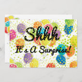 Any Age Supplize Birthday Party Balloons紙吹雪 招待状 (正面/裏面)