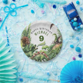 ANY AGE T-レックス恐竜の男の子の誕生日パーティー ペーパープレート (パーティー)