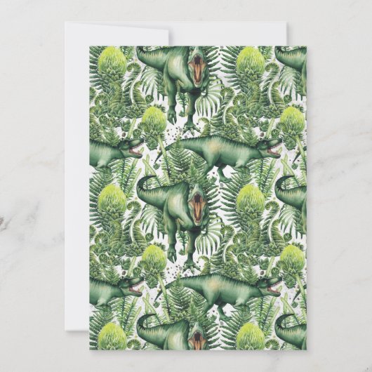 ANY AGE T-レックス恐竜の男の子の誕生日パーティー 招待状 (裏面)