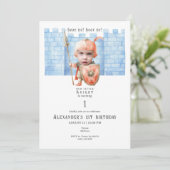 Any Age Toddlers中世の騎士の写真誕生日 招待状 (スタンド正面)