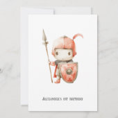 Any Age Toddlers中世の騎士の写真誕生日 招待状 (裏面)