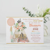 ANY AGE - Tribal Teepee Tipi誕生日招待状 招待状 (スタンド正面)