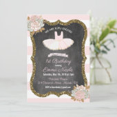 ANY AGE - Tutu Ballerina誕生日招待状 招待状 (スタンド正面)