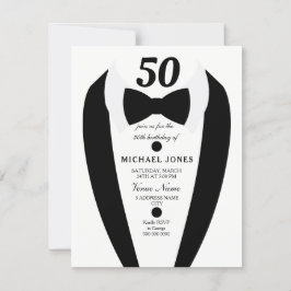 Any Age Tuxedo Mens 50th Birthday Party招待状 招待状