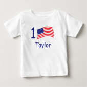 Any Age USA国旗の誕生日 ベビーTシャツ (正面)