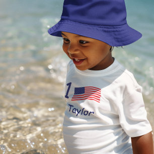 Any Age USA国旗の誕生日 ベビーTシャツ
