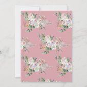 Any Age Waterカラーフローラピンク80誕生日 招待状 (裏面)