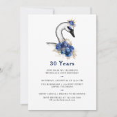 Any Age Water Color Swanフローラ誕生日パーティー 招待状 (正面)