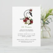 Any Age Water Color Swanフローラ誕生日パーティー 招待状 (スタンド正面)