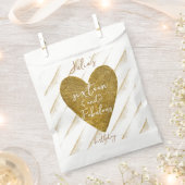 Any Age Xive & Fabulous金ゴールドグリッターハート フェイバーバッグ (クリップ留めされた状態)