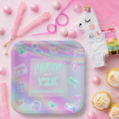 ANY AGE Y2K虹色の虹の誕生日パーティー ペーパープレート (パーティー)