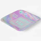 ANY AGE Y2K虹色の虹の誕生日パーティー ペーパープレート (傾斜あり)