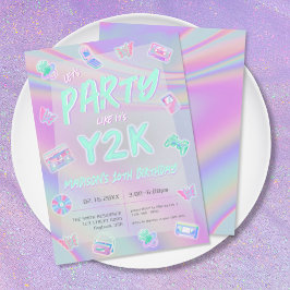 ANY AGE Y2K虹色の虹の誕生日パーティー 招待状