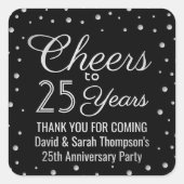 ANY Anniversary応援エレガント白黒 スクエアシール (正面)