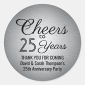 ANY Anniversary応援ブラックとシルバーフェイクフォイル ラウンドシール (正面)