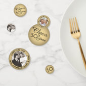 ANY Anniversary応援ブラック金ゴールドフォイルフェイクフォト コンフェッティ (グループ)