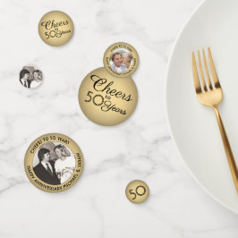 ANY Anniversary応援ブラック金ゴールドフォイルフェイクフォト コンフェッティ