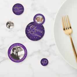 ANY Anniversary応援3フォトパープルと金ゴールド コンフェッティ