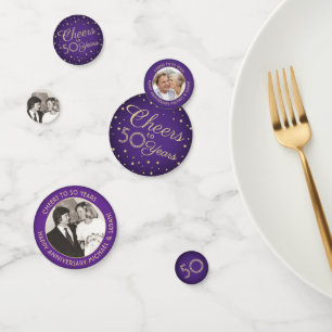 ANY Anniversary応援3フォトパープルと金ゴールド コンフェッティ