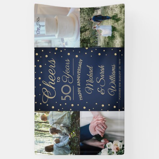 ANY Anniversary応援4 Photo Navy Blue and Data 横断幕 (縦)