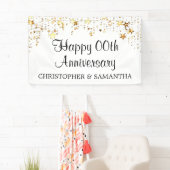 Any Anniversary金ゴールド星の写真パーソナライズされた 横断幕 (インサイチュ)