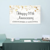 Any Anniversary金ゴールド星の写真パーソナライズされた 横断幕 (トレードショー)