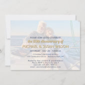 ANY Anniversary 2 Photo応援ブルーと金ゴールドパーティー 招待状 (裏面)